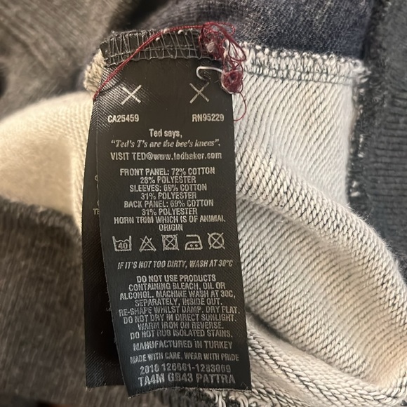 TED BAKER Gray Knit Terry Button Front Cardigan Sweater - Picture 12 of 16